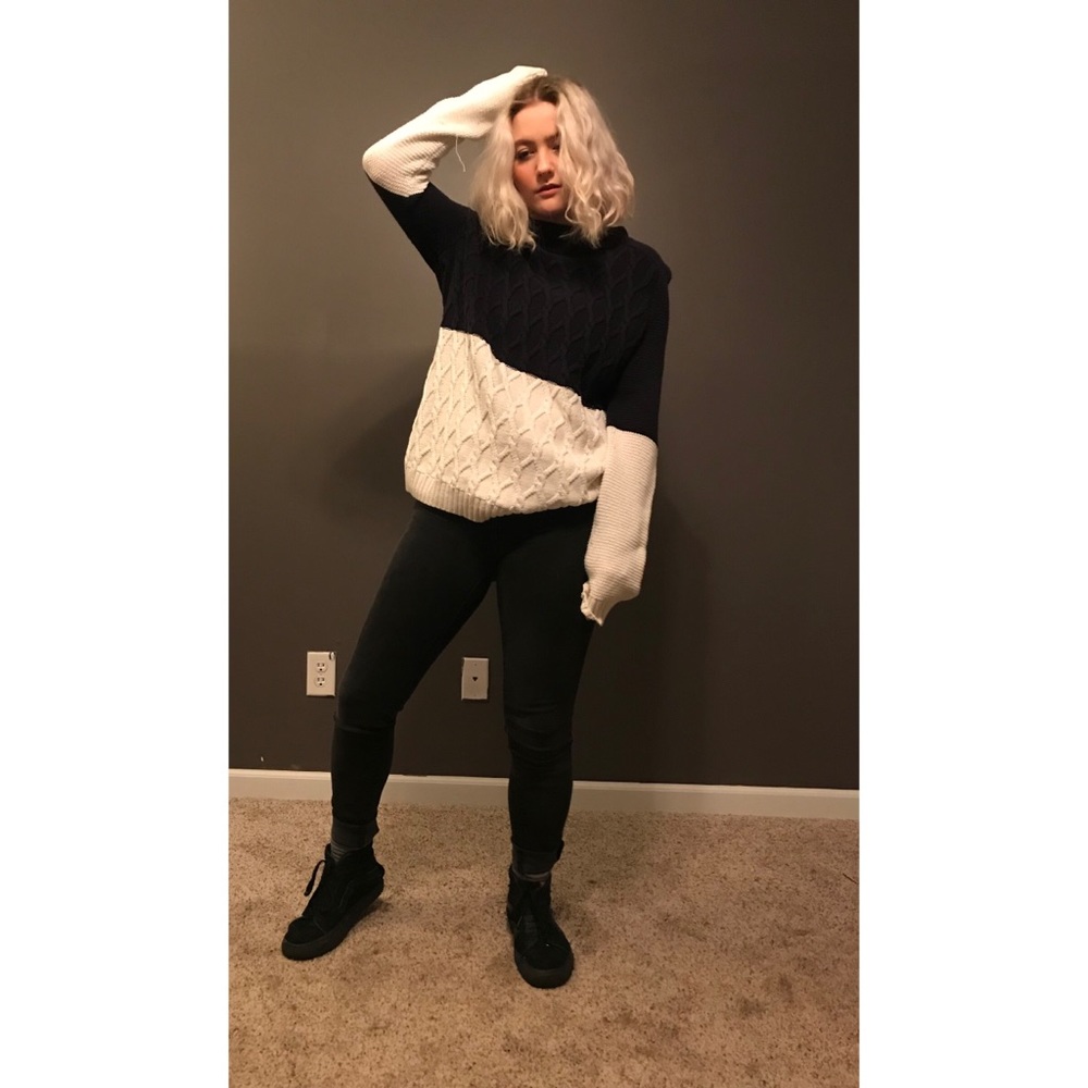 Mock turtle neck sweater